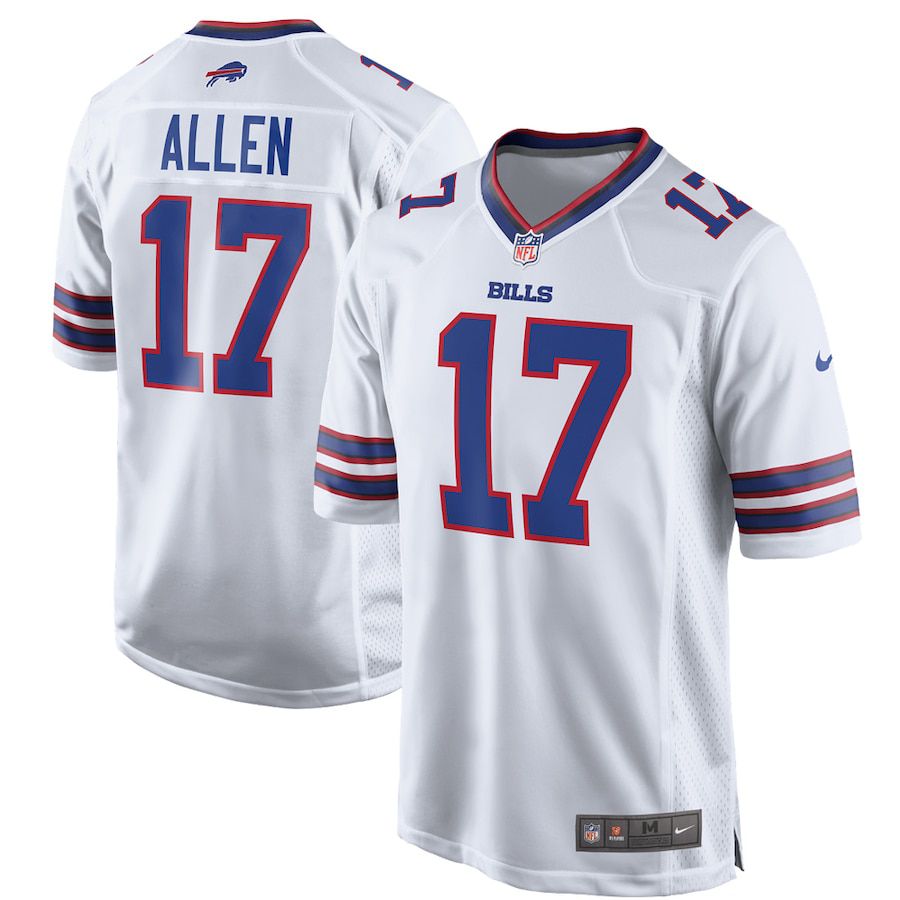 Men Buffalo Bills #17 Josh Allen Nike White Game NFL Jersey